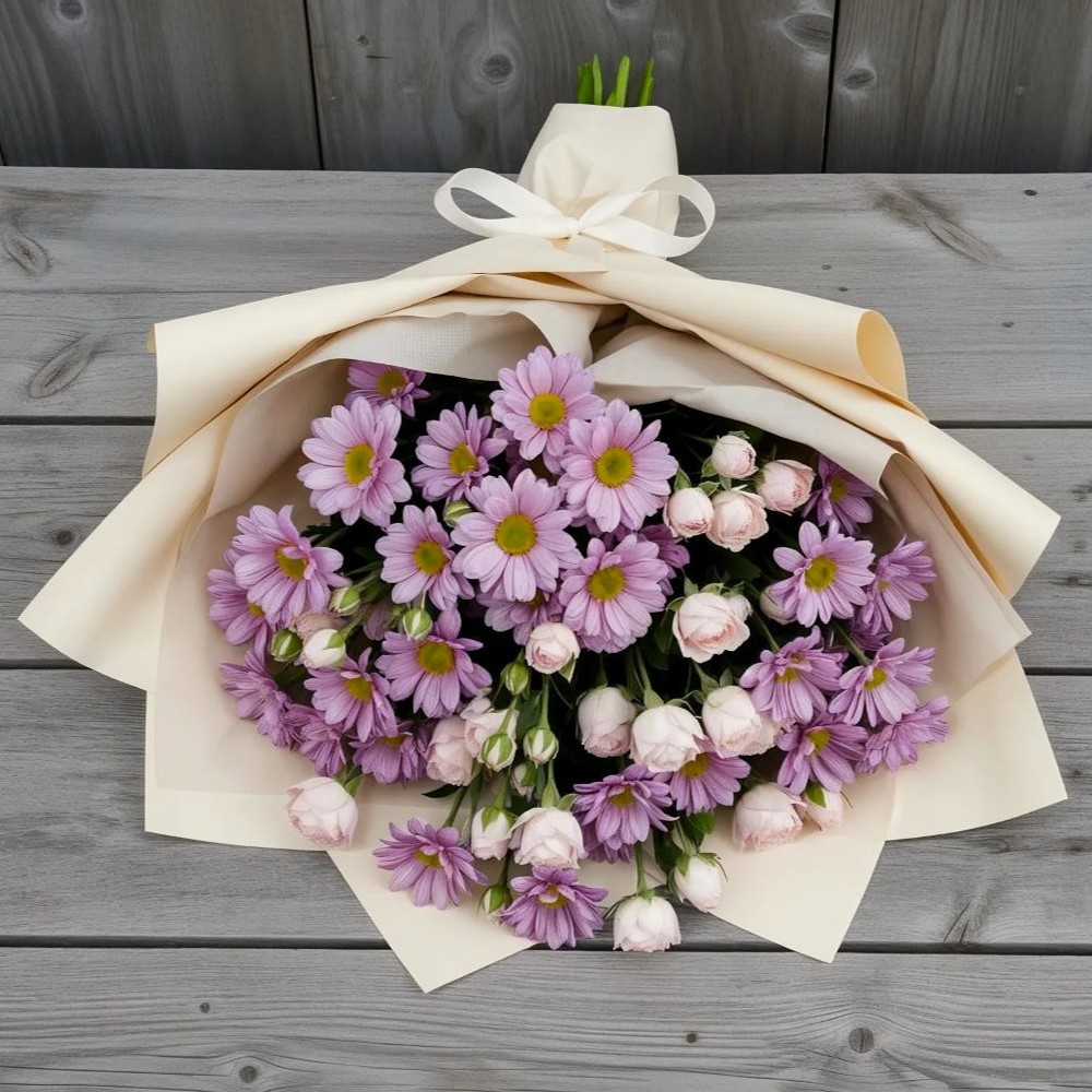 Букет цветов из: Розы и Хризантемы в Стародубском