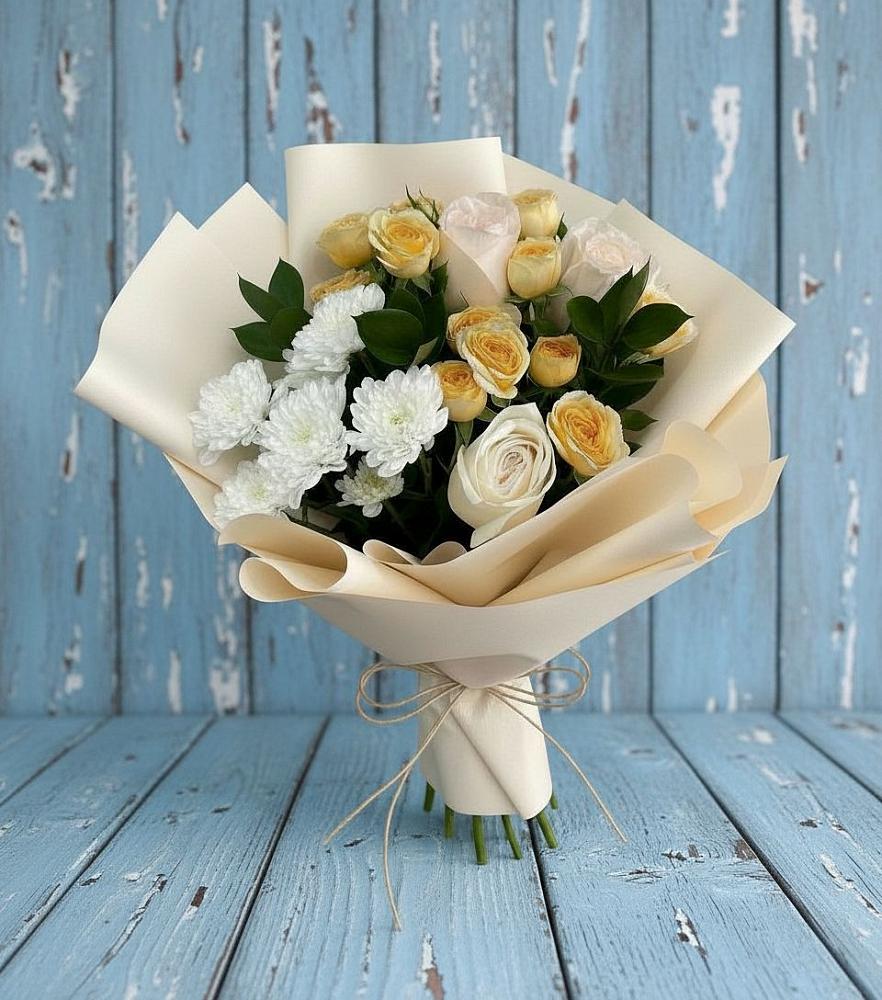Букет цветов из: Розы и Хризантемы в Стародубском