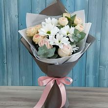 Букет цветов из:  Хризантемы и Розы #REPLACE_PRED# Стародубском