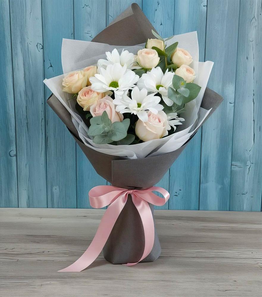 Букет цветов из: Хризантемы и Розы в Стародубском