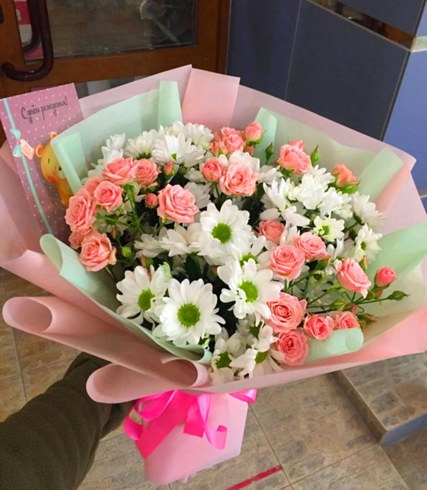 Букет цветов из: Розы и Хризантемы в Стародубском