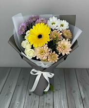 Букет цветов из:  Розы, Герберы и Хризантемы в Стародубском