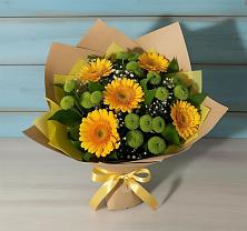 Букет цветов из:  Герберы и Хризантемы в Стародубском