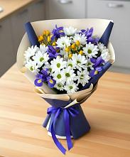 Букет цветов из:  Розы, Ирисы и Хризантемы #REPLACE_PRED# Стародубском
