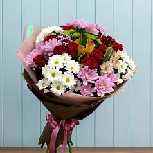 Букет цветов из:  Розы, Хризантемы и Альстромерии в Стародубском