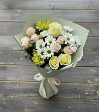 Букет цветов из:  Альстромерии, Розы и Хризантемы в Стародубском
