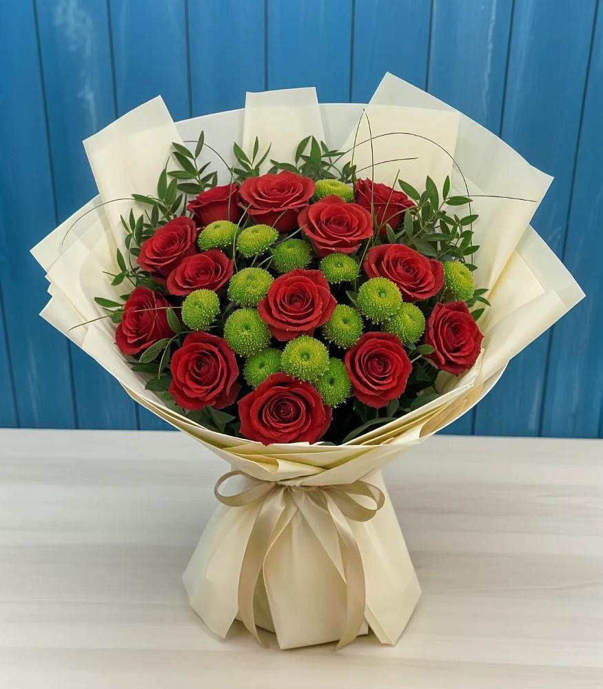 Букет цветов из: Розы и Хризантемы в Стародубском