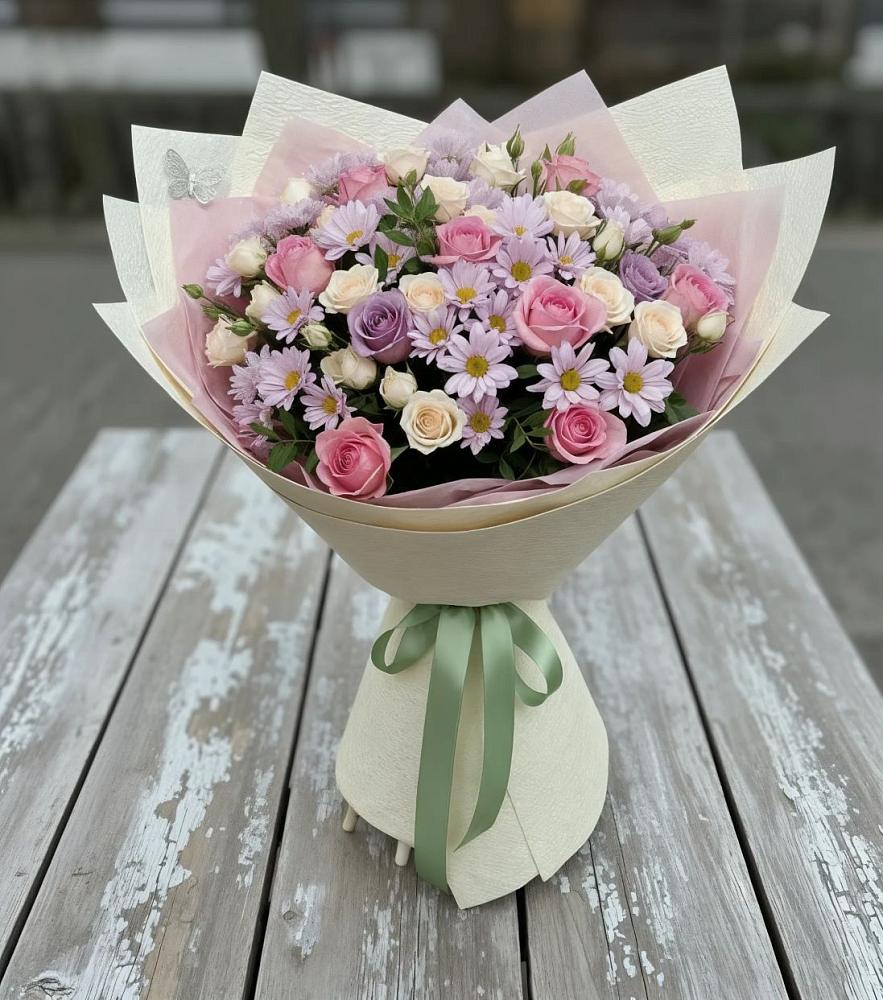 Букет цветов из: Розы и Хризантемы в Стародубском